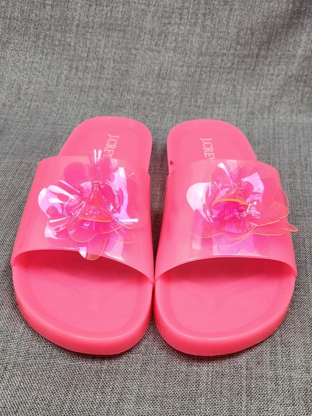 J. Crew Pink Floral Jelly Blossom Pool Slides Size 8. - Picture 4 of 10